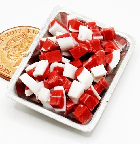 Dolls house butcher meat diced - butcher,
