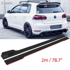 200cm For VW Golf GTI MK5 MK6 MK7 Side Skirts Rocker Panel Splitter Lip Red-Line