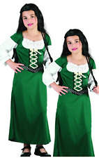 Girls Maid Marion Costume Medieval Book Day Kids Fancy Dress Maiden Outfit