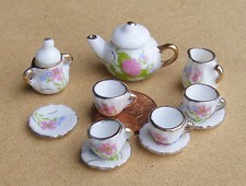 Dolls House Pink And White Tea