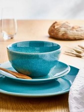 Very Home Natural Rennes Reactive Glaze 12-Piece Dinner Set Porcelain - BLUE