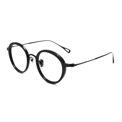 Fashion black metal acetate - black, metal&acetate