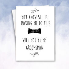Be My Groomsman Card, Best Man Page Boy, Usher man honour proposal funny wife