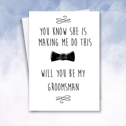 Groomsman card best - groomsman, man