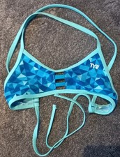 Tyr Ladies Bikini Top Size XS Blue Turquoise Swimming Costume