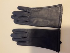 Ladies Navy Leather Gloves