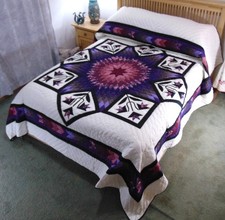 NEW! AMISH HANDMADE QUILT! ~ Improved lone Star ~ 101 X 114