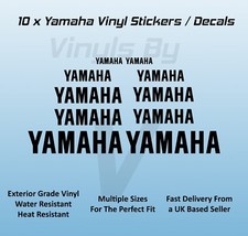 10 x Yamaha Stickers Decals. Motorbike. Tank. Helmet. Permanent Vinyl - Black