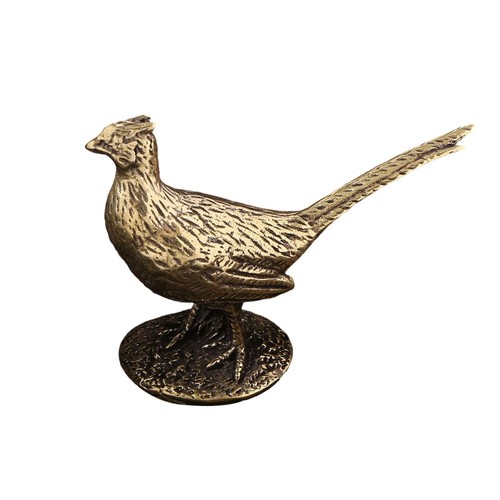 Brass pheasant figurine metal - pheasant,