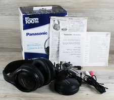 Panasonic RP-WF810 Wireless RF Stereo Headphones System 100m Range Black GC