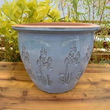 Plant Pot Ceramic 38cm Blue