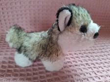 Vintage.Cute Alaskan Malamute Husky Wolf Puppy Dog.Mini Plush Soft Toy.Clean.