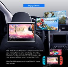 11.6" IPS Screen Car Headrest 1080P Video Monitor CD DVD Player USB HDMI Gaming
