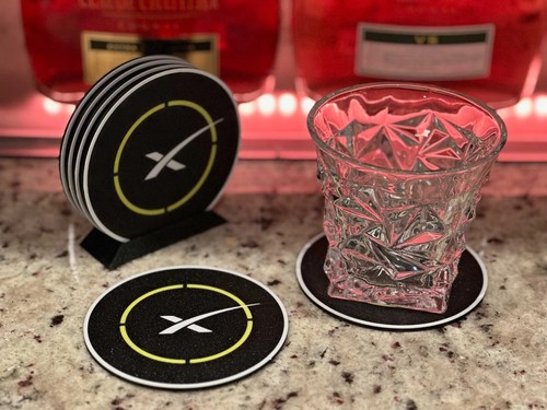 Spacex coasters with - with, stand