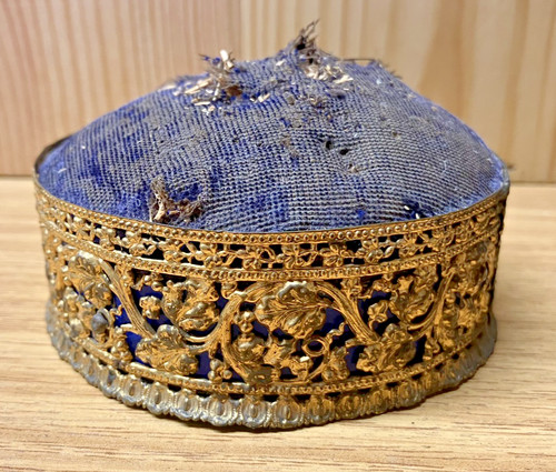 Antique pierced gilt tin plate - antique,