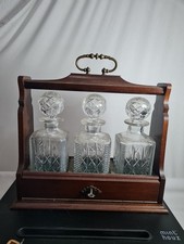 Vintage 3 Decanter Tantalus With Key