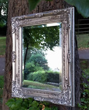 Ornate French vintage style antique silver wall mirrorr & Beveled Glass