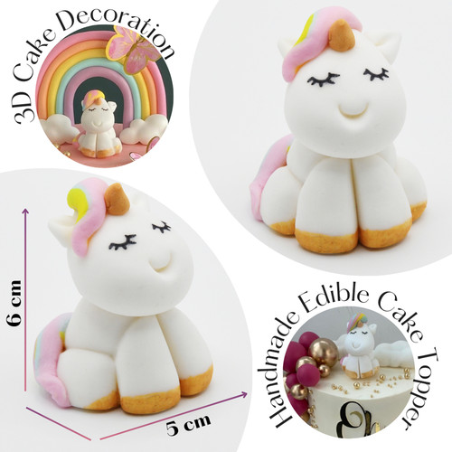 Fondant unicorn cake topper - fondant,