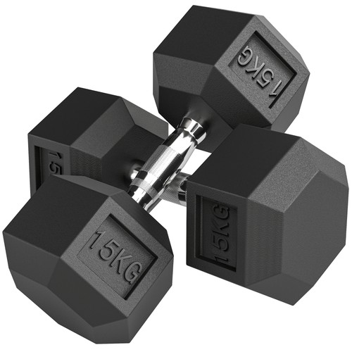 Homcom 2x15kg rubber - homcom, hex