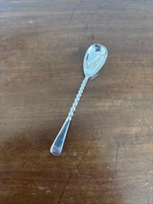 Antique William Hutton Epns Twist Stem Mustard Spoon