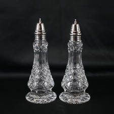 GALWAY CRYSTAL Ashford 7.5" Salt & Pepper Shakers New Boxed - EHB