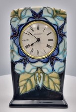 Moorcroft clock Tudor Rose pattern by Sally Tuffin, clock works