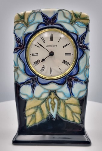 Moorcroft clock tudor rose - moorcroft,