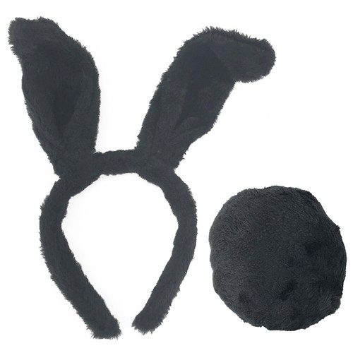 Black plush bunny rabbit ears - plush,