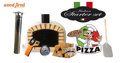 Wood fired pizza oven 100cm - fired,