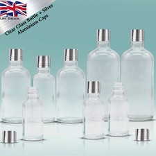 CLEAR Glass Bottle with Silver