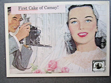 POSTCARD Bride Wedding Soap Advertisement First Cake of CAMAY Repro Modern Card