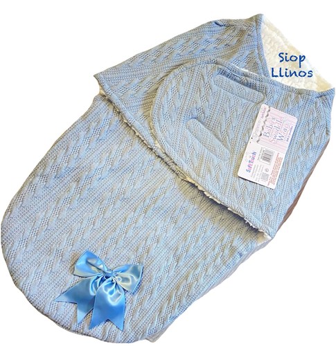 Baby boys dusty blue cable - /,