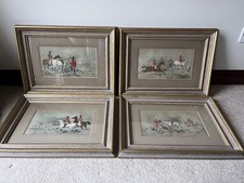 Set of 4 Framed J F Herring Snr Antique Fox Hunting Lithographs - Vincent Brooks