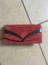 Ladies Jacques Very Red With Black Trim Shoulder/Clutch Bag