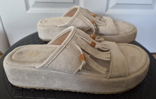 Beige faux suede - beige,