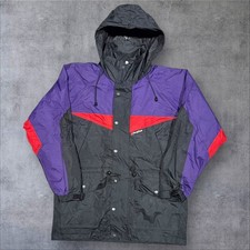 Mens Vintage 1990s Black Berghaus Hooded Waterproof Jacket - Size Small (S) S694