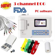 ECG300G Digital 3 Channel 12 lead ECG/EKG machine +software Electrocardiograph
