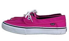 KEDS SHOES 7.5 NEON PINK WHITE Canvas Lace Up Rubber Sole Flat Boat Casual