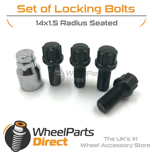 Black locking wheel bolts - black,