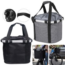 Bicycle Front Basket Bike Handlebar Pet Dog Cat Carrier Bag Collapsible Folding