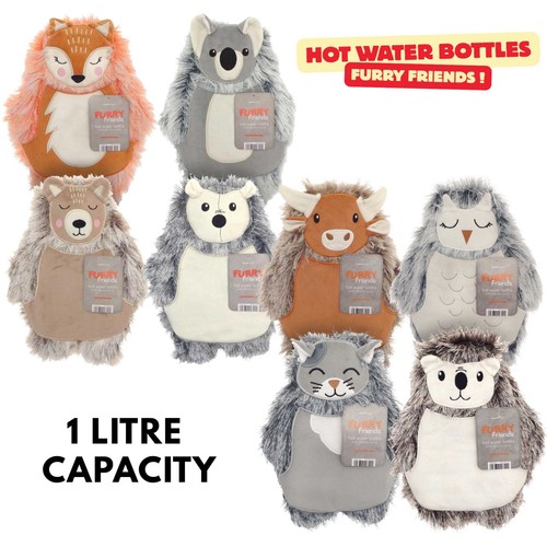 Hot water bottle with cover - water,