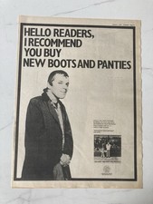 IAN DURY NEW BOOTS & PANTIES  11" x 16" FULL PAGE MAGAZINE ADVERT POSTER 1977