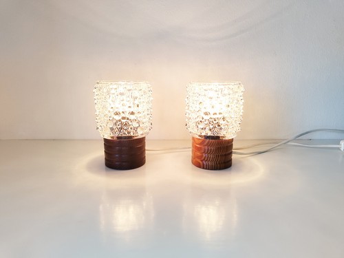 Pair 60s glass - pair, table
