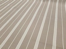 A3 Stripe Beige French Ticking Natural Cotton Fabric Woven Herringbone Curtains