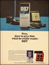 1965 vintage adfor 007 After Shave, 'Dare to give him what he wants!' -090712