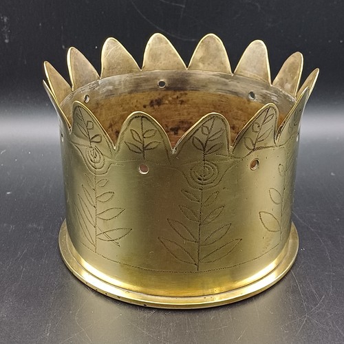 Trench art brass - trench, shell