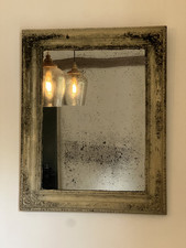 Antique French Heavy Foxed Mirror Wooden Frame