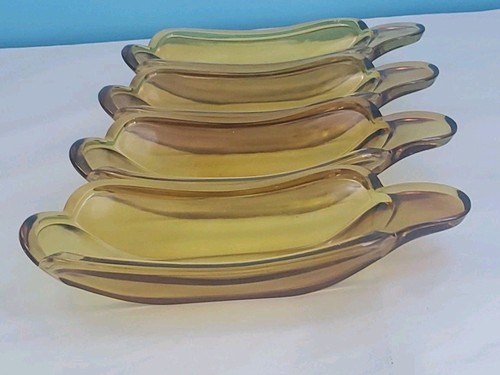 Vtg indiana amber glass banana - vtg,