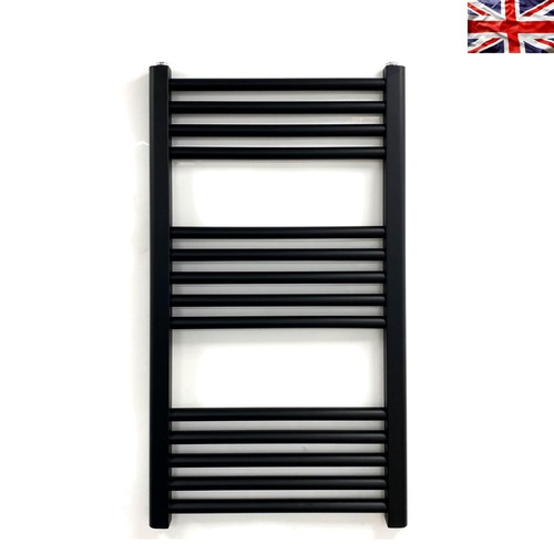 Milano black heated towel - black,