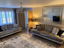 Sofa Set - 3 Seater and 2 Seater Crushed Velour/Velvet Material